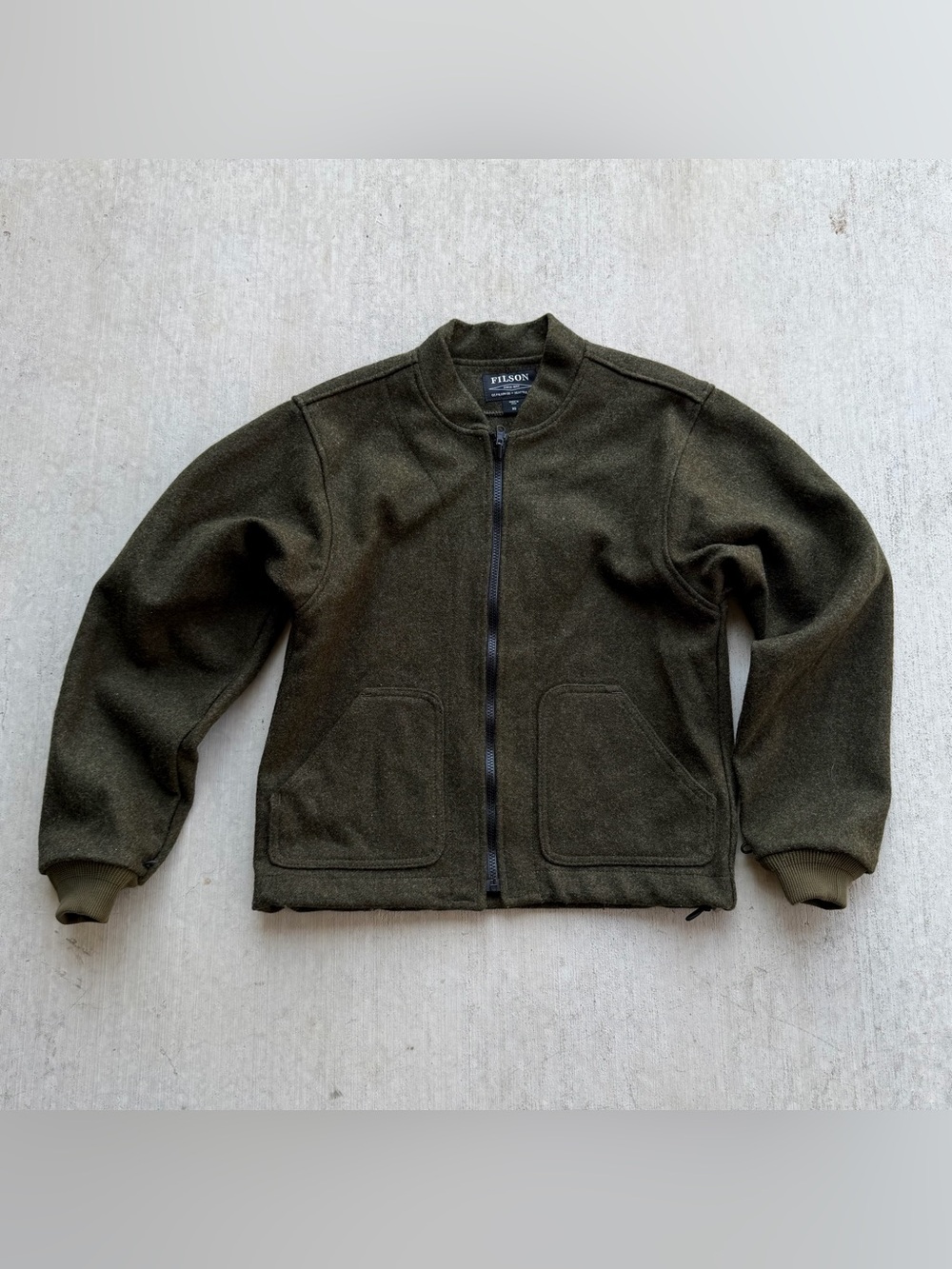 Filson Mackinaw Jacket Liner Wool Men Size XS Olive Zip Up Made In USA